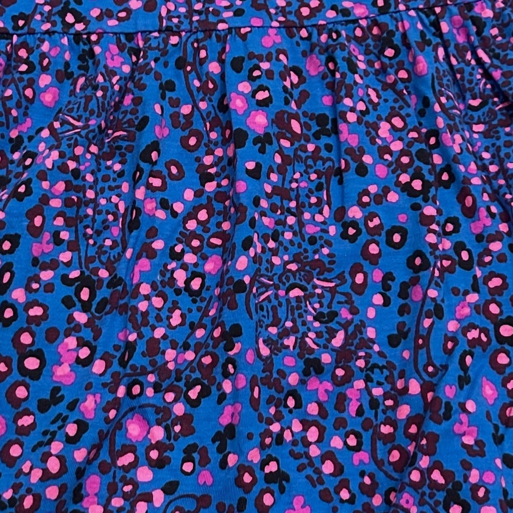 Lilly Pulitzer Alaina Dress Blue Flare Growl and Prowl Women’s Size Large - Picture 2 of 8